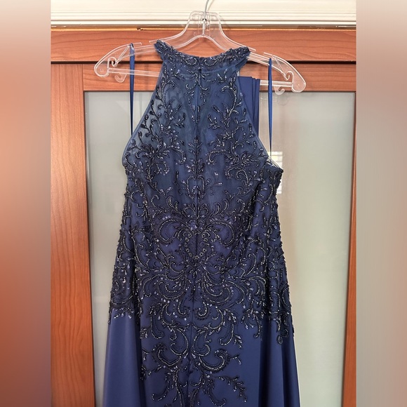 Navy Blue MGNY Full-Length Dress - Picture 8 of 10